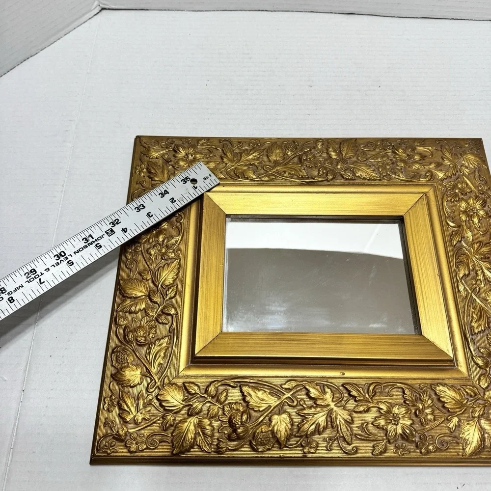Ornate Gold Floral Wall Mirror Frame - Gold